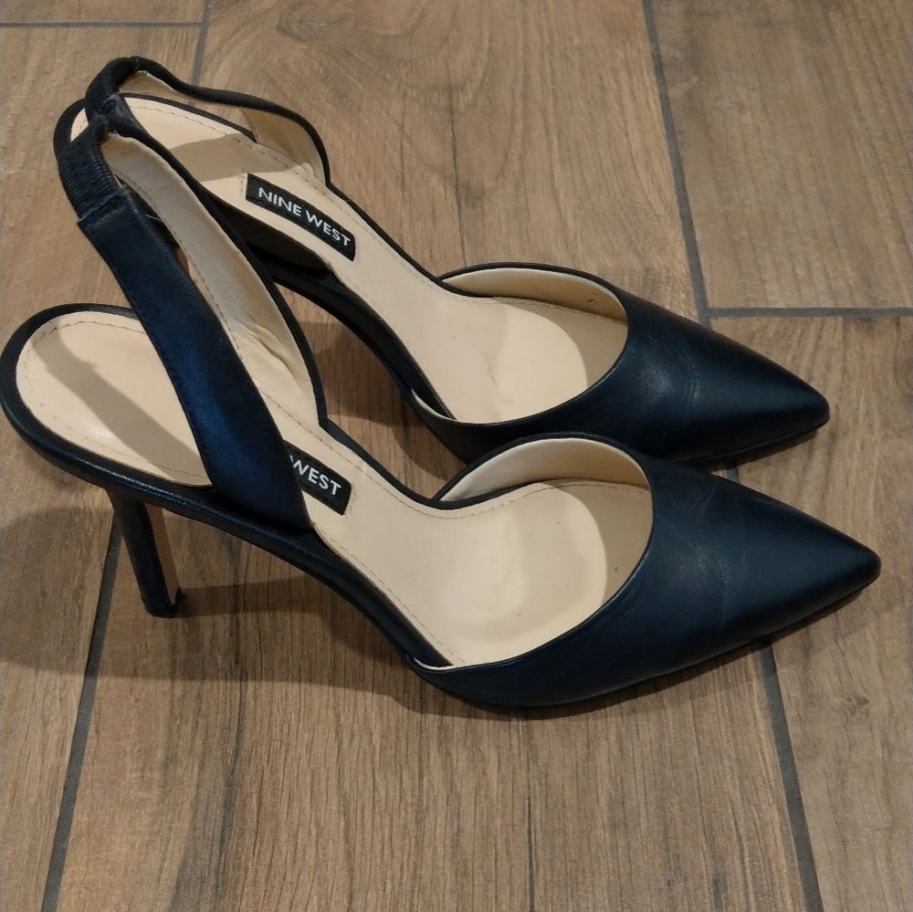 Nine West blue sling back heels 💙 👠 - Picture 4 of 6